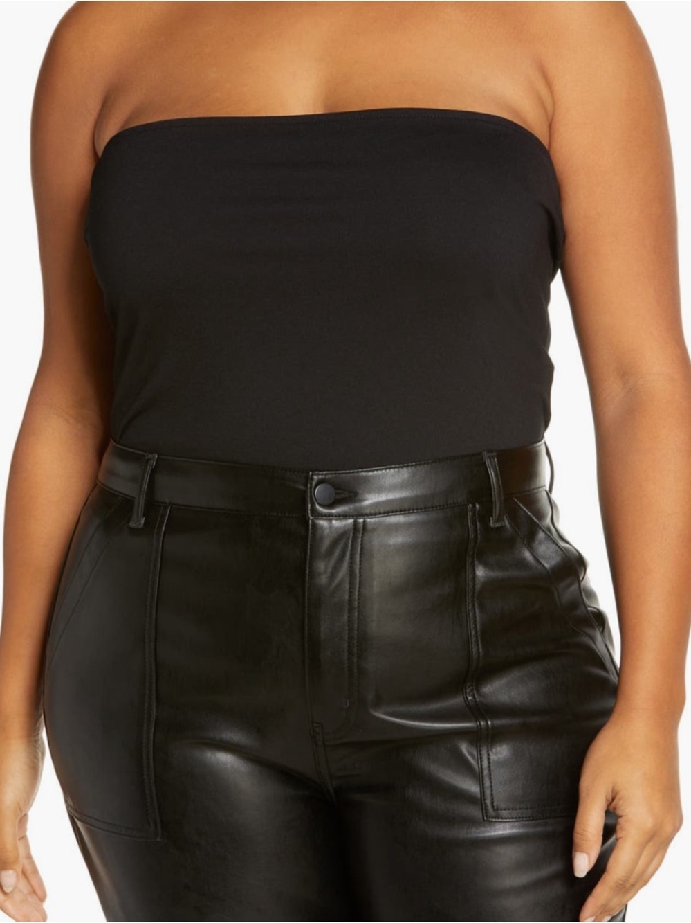 Open Edit Black Jersey Tube Top
